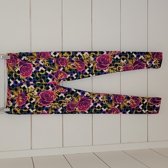 LULAROE one size floral leggings RETRO - Picture 2 of 5